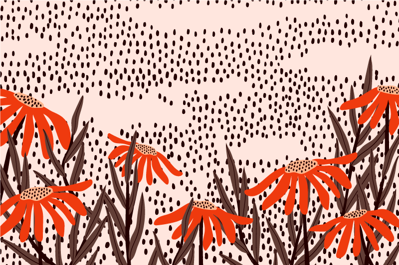 Doodle prikker og konfetti moderne tæppe - TenStickers