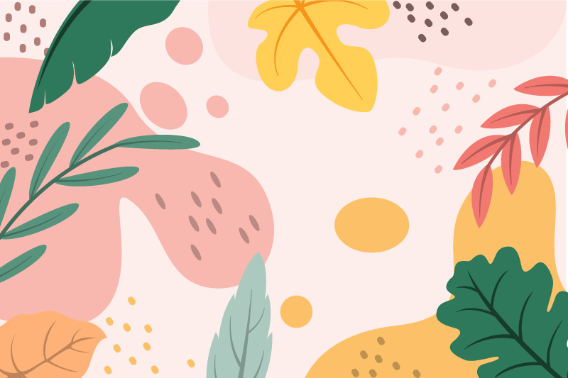 Efterår tropiske blade blomster tæppe - TenStickers