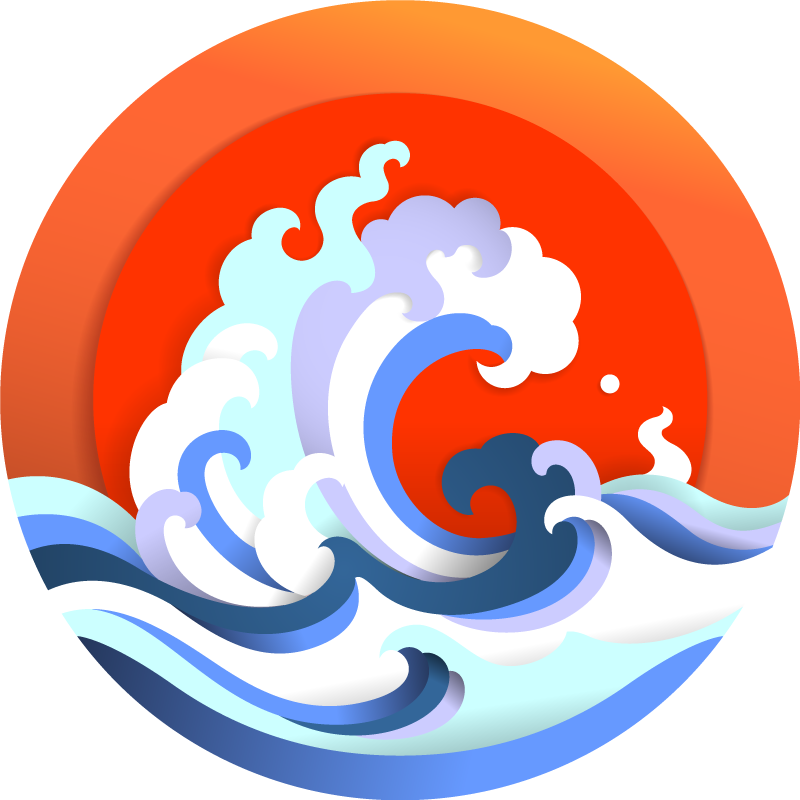 Sol og bølge natur vinyl tæppe - TenStickers