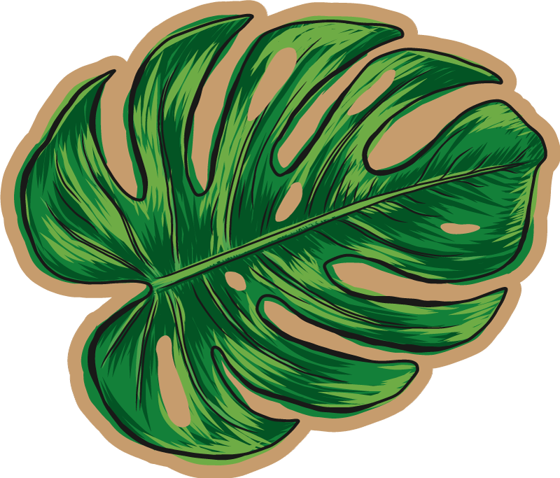 Monstera forlade form blomster tæppe - TenStickers