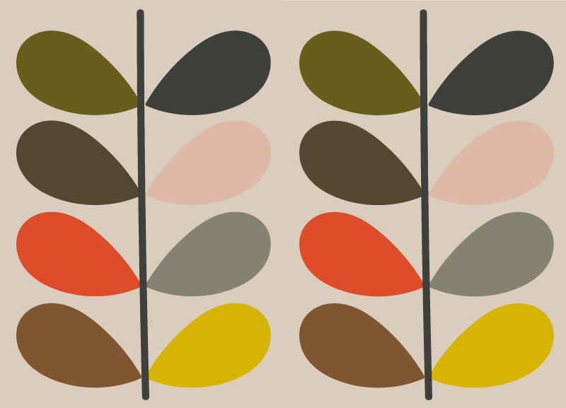 Orla kiely moderne vinyltæppe - TenStickers