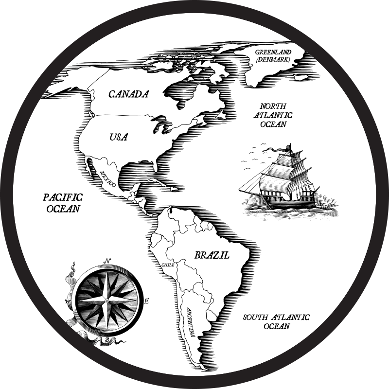 Amerikansk kontinent verdenskort tæppe - TenStickers