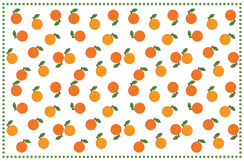 Orange citrus mønster køkken tæpper - TenStickers