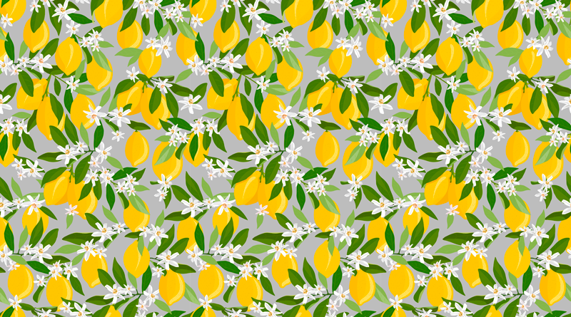 Citrontræ blomster tæppe citrusfrugter - TenStickers