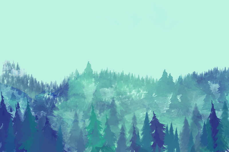 Frodig grøn skov natur vinyl tæppe - TenStickers