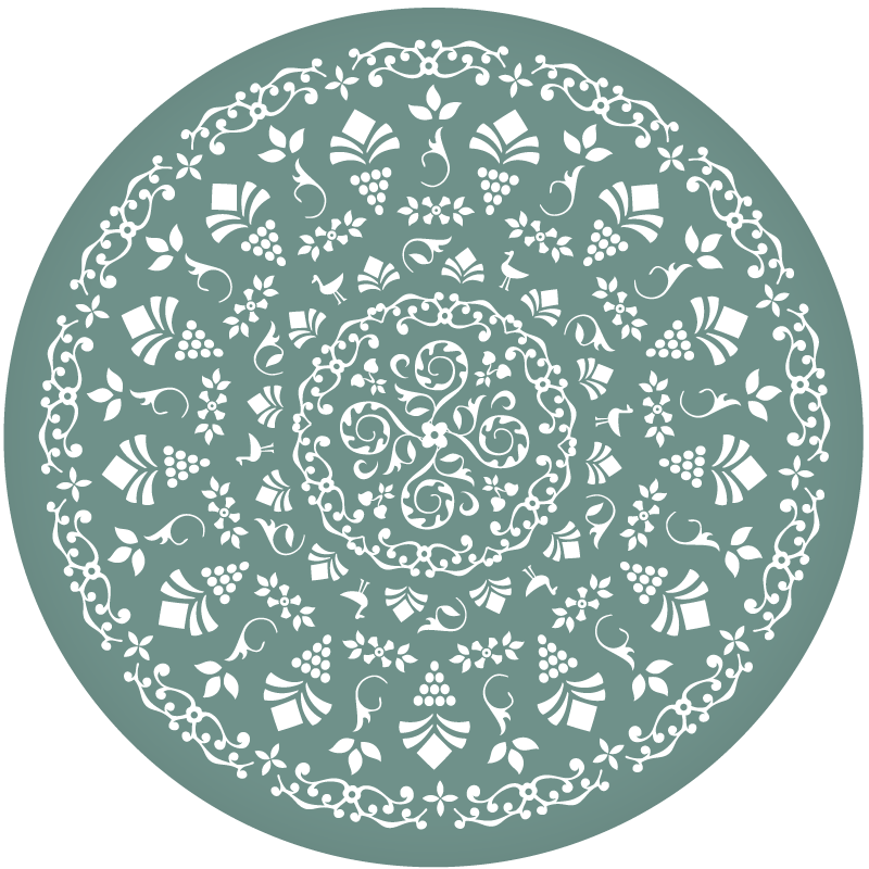 Blomstermønstermotiv mandala vinyl tæppe - TenStickers