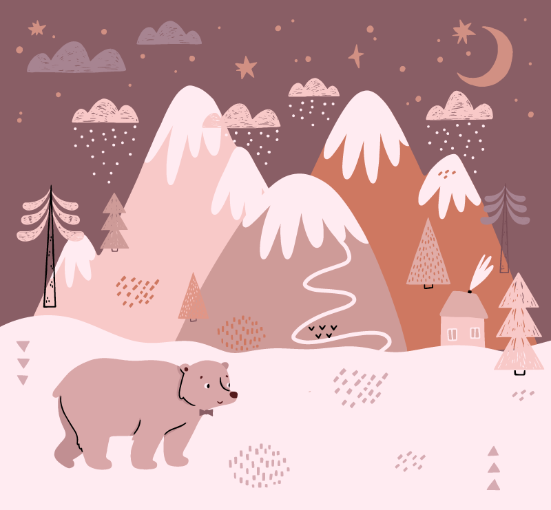 Komfort i vinterlandskabet tæppe til børneværelse - TenStickers