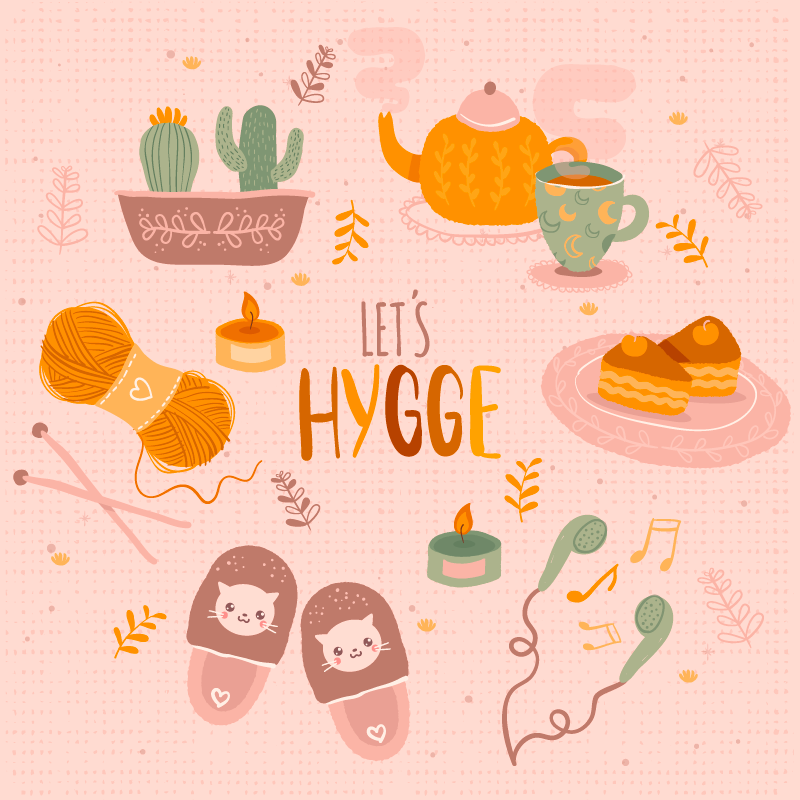 Lad os hygge hyggeligt design vinyl tæppe til teenagere - TenStickers