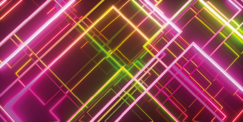 Neon stregtegning moderne vinyl tæppe - TenStickers