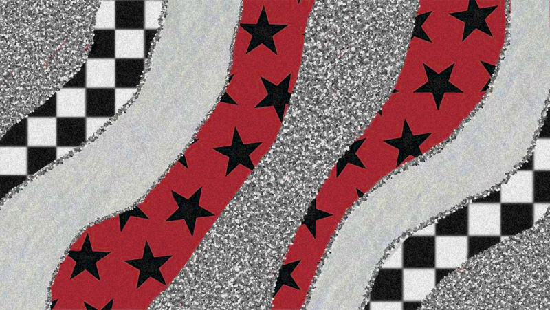 Stjerneklare røde bølger tekstur vinyl tæppe - TenStickers