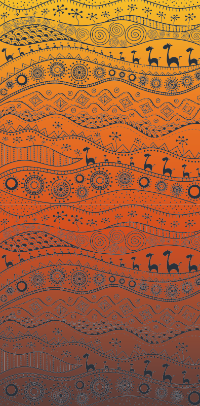 Kulturelle abstrakte mønstre etniske vinyltæppe - TenStickers