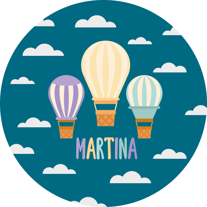 Luftballoner med navn vinyl tæppe - TenStickers