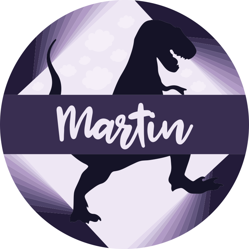 Velociraptor med navn vinyl tæppe - TenStickers