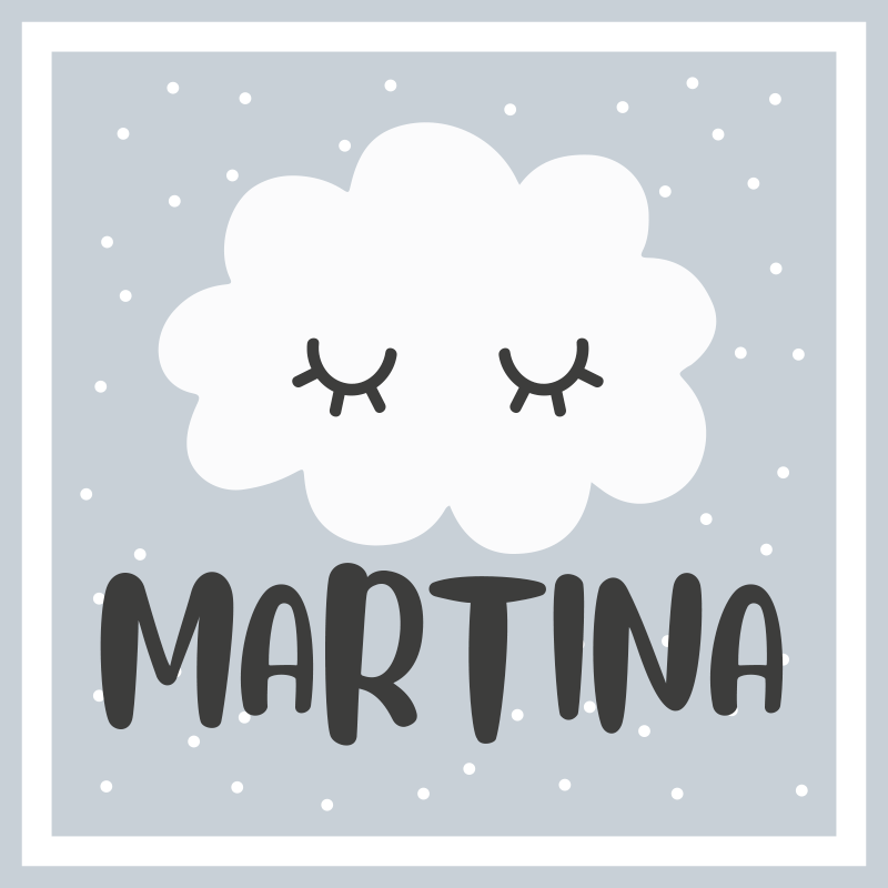 Plettet sky med navn personlig dækkeservietter - TenStickers