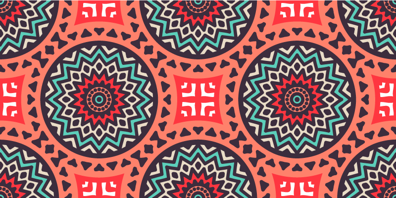 Geometrisk medaljonmønster mandala vinyl tæppe - TenStickers