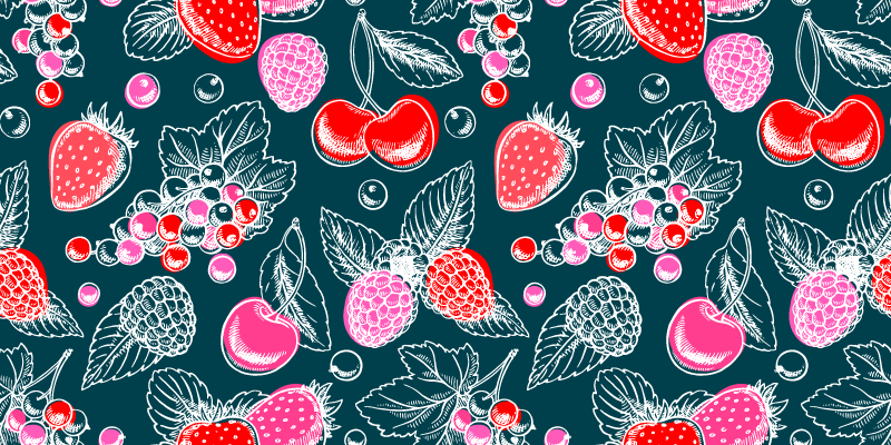 Frugt array illustration vinyltæppe til køkkenet - TenStickers