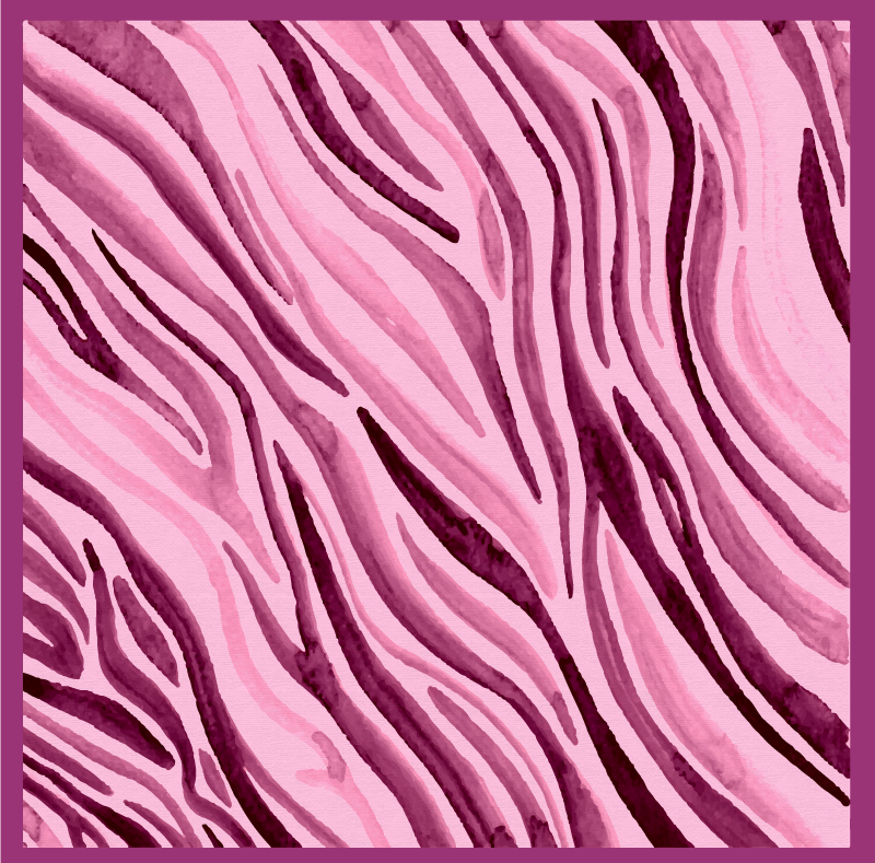 Pink akvarel zebra dyretryk vinyl tæppe - TenStickers