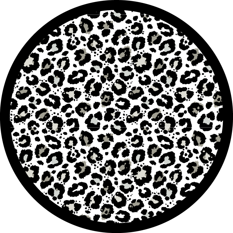 Vinyltæppe med dyreprint leopardmønster rundt - TenStickers