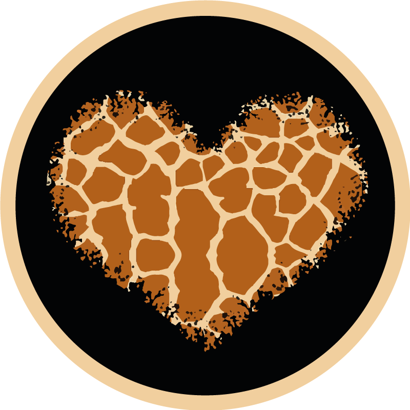 Giraf print hjerte animal print vinyl tæppe - TenStickers