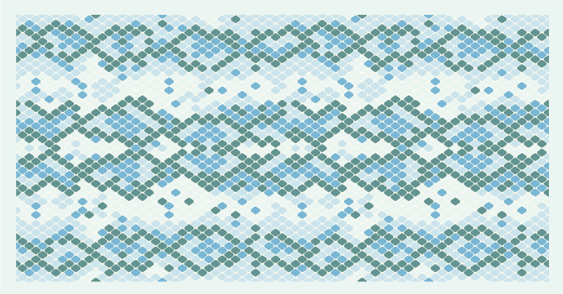 Blå flisebelagt design mosaik vinyl tæppe - TenStickers