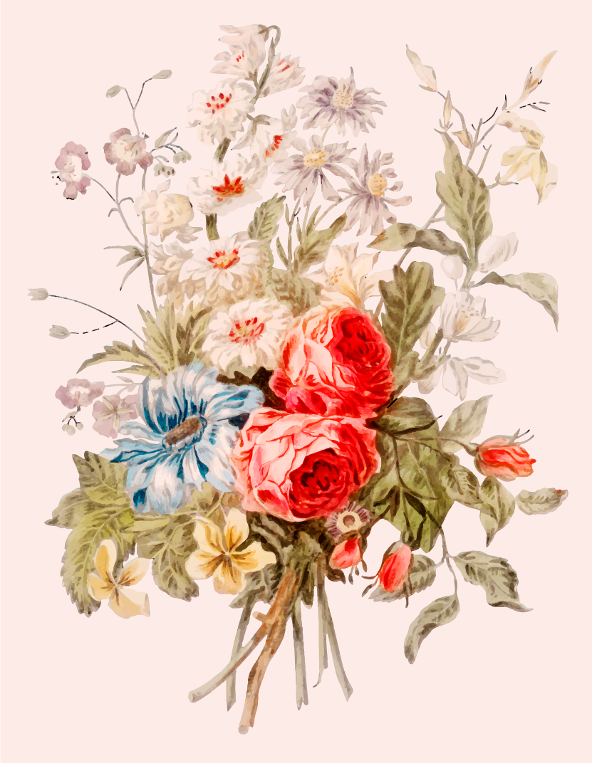 Pæon flok blomster tæppe dekoration - TenStickers