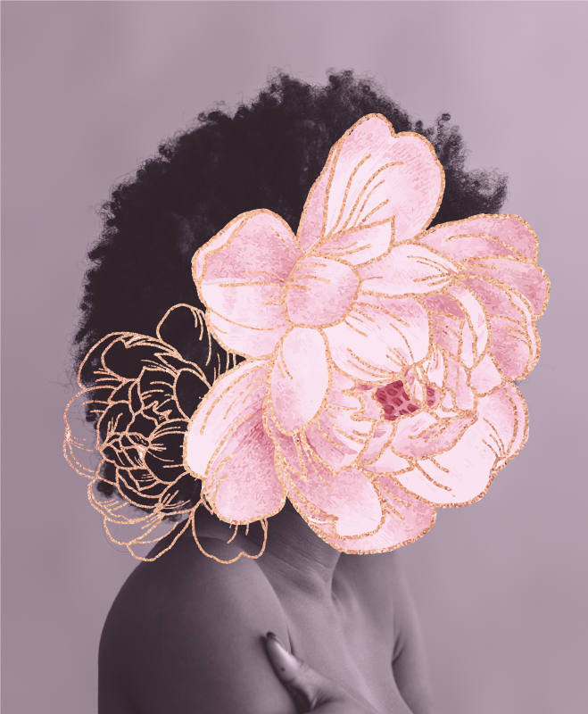 Yndefuld botanisk silhuet vinyl tæppe til stuen - TenStickers