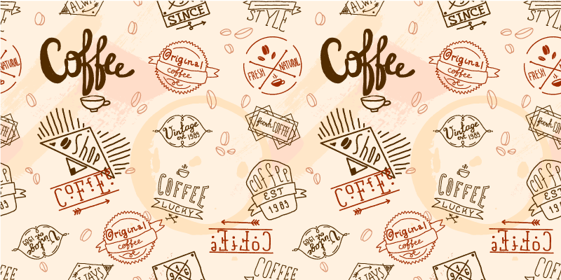Kaffeinspireret mønster vinyltæppe til køkkenet - TenStickers