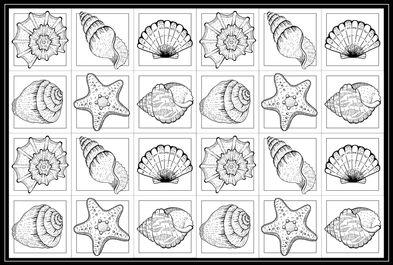Muslingeskal kunstværk natur vinyl tæppe - TenStickers