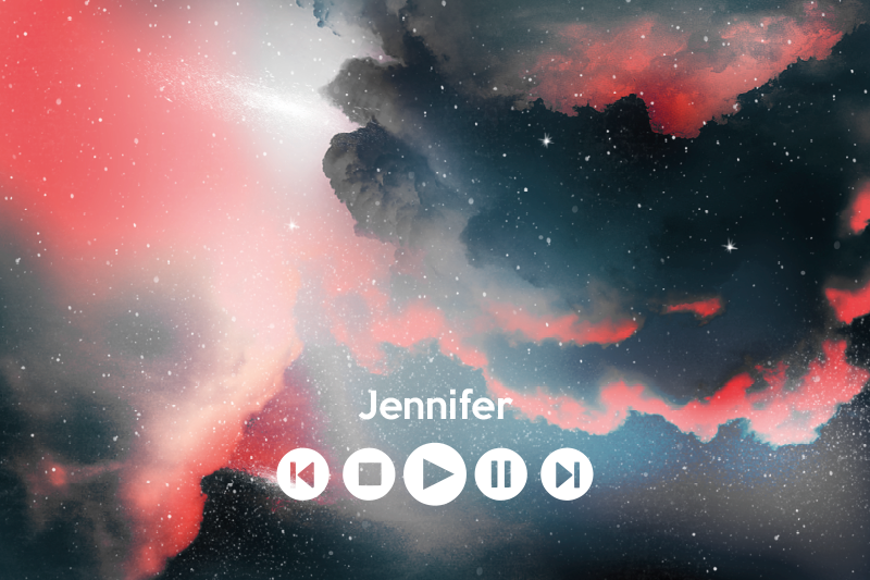 Vinyl tæppe til teenagere ydre rum musik - TenStickers