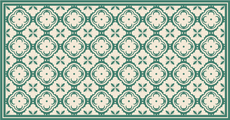 Elegant blomsterelement marmor vinyl tæppe - TenStickers