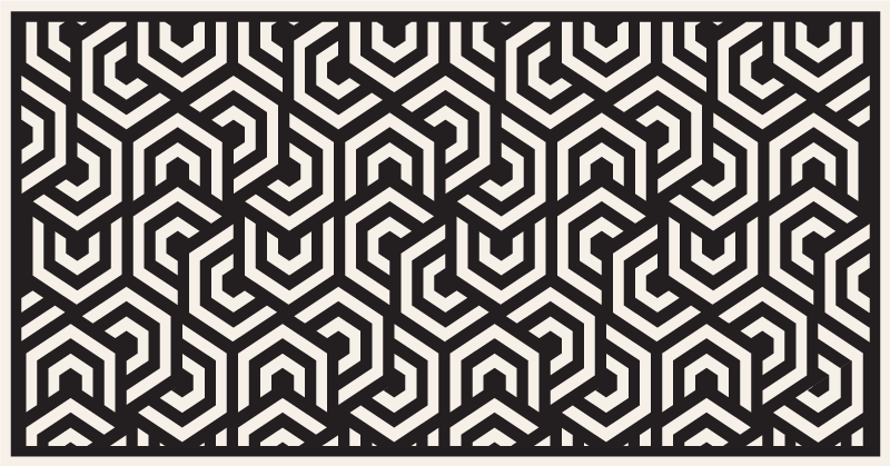 Sorte og hvide sekskanter geometriske vinyl tæppe - TenStickers