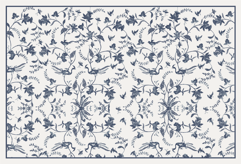 Azurblå blomst Blomster og planter vinyltæppe - TenStickers