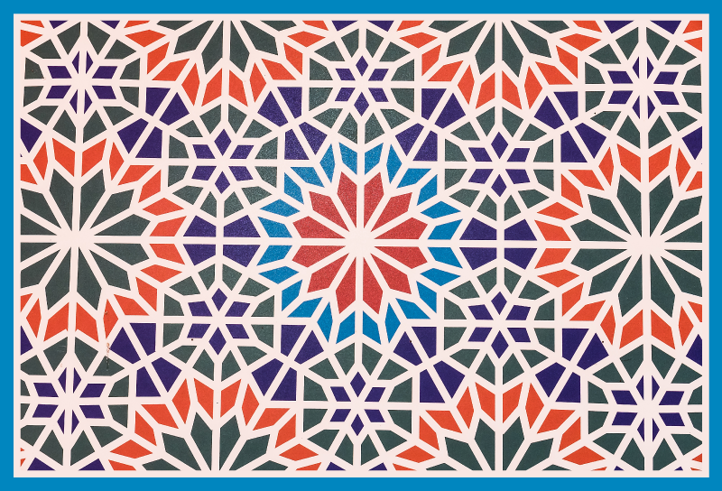 Indviklet geometrisk mosaik vinyl tæppe - TenStickers