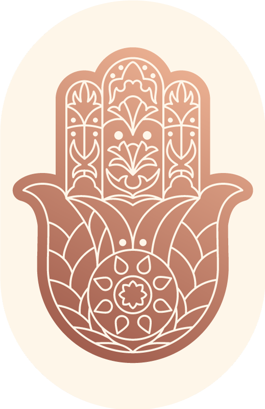 Beige hånd af fatima etnisk vinyltæppe - TenStickers