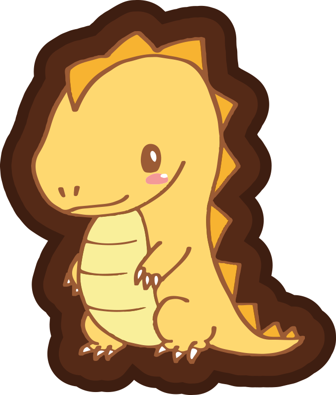 Dinosaur gul stående højt vinyl tæppe - TenStickers