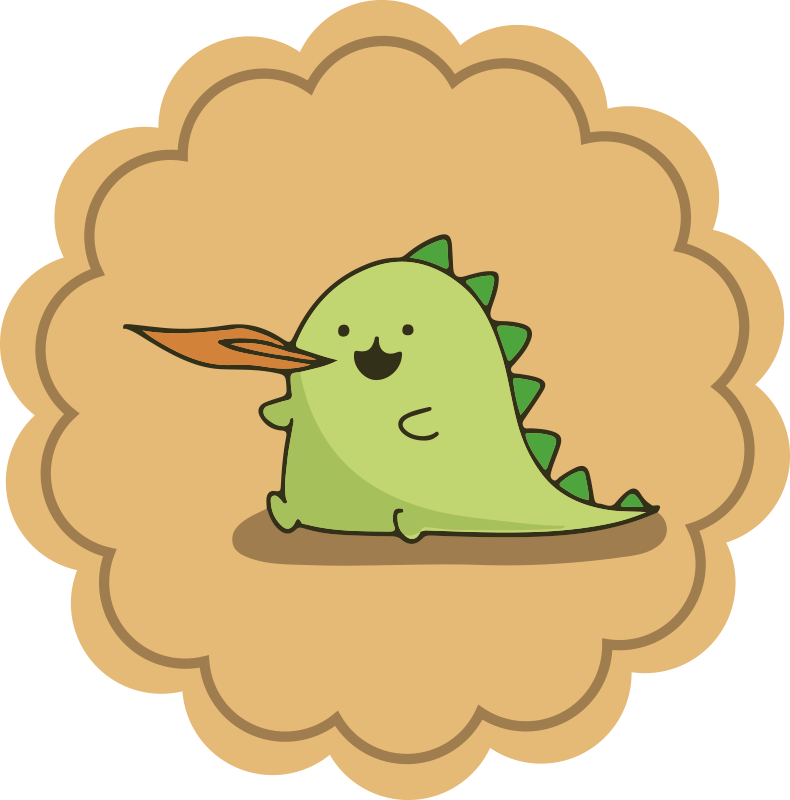 Dinosaur tegneserie sidder ånde ild tæppe - TenStickers