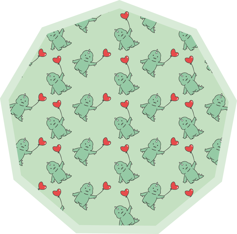 Grønne drager med hjerter tæppe til børneværelse - TenStickers