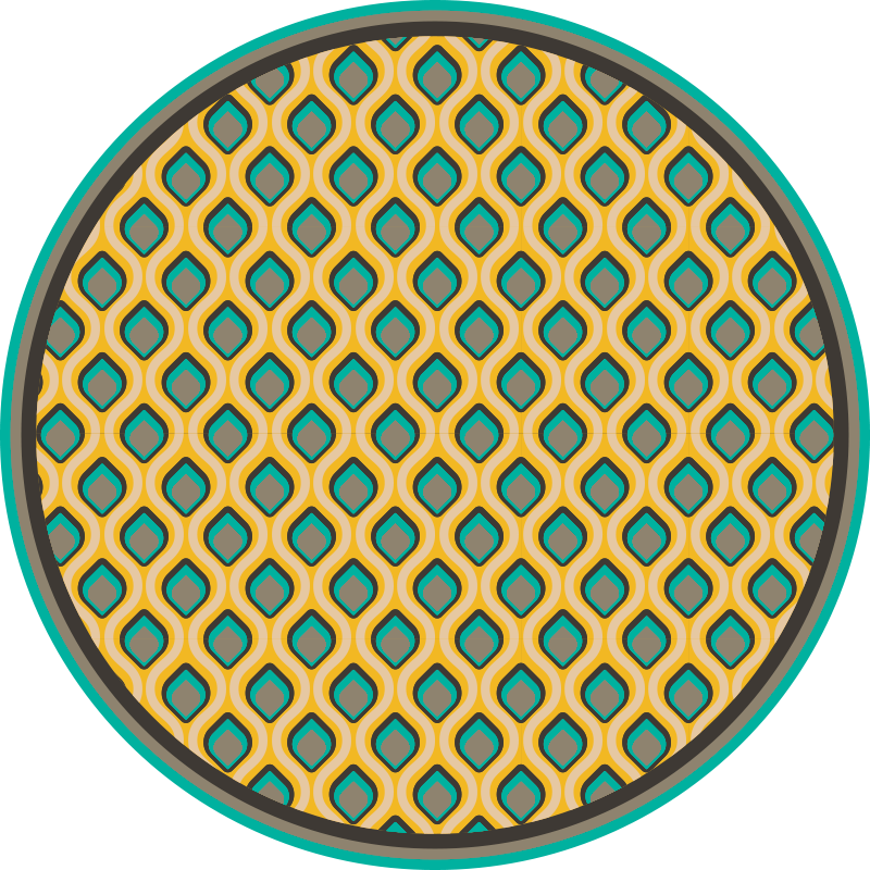 Mod mid century mønster vinyltæppe til køkkenet - TenStickers