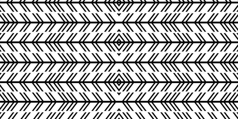 Sorte chevronlinjer stribede vinyl tæppe - TenStickers