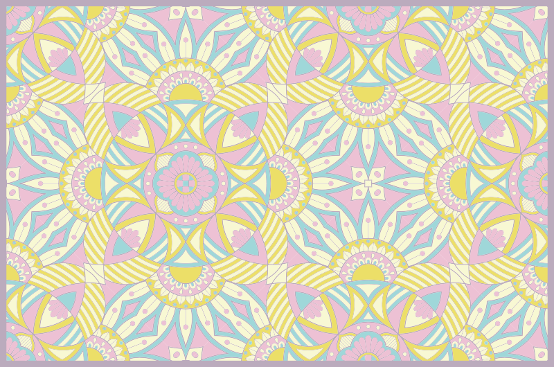 Mandala sømløse farverige køkkengulvfliser - TenStickers