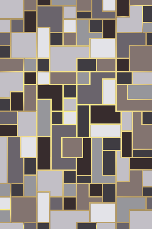 Grå rektangler mosaik gulvfliser - TenStickers