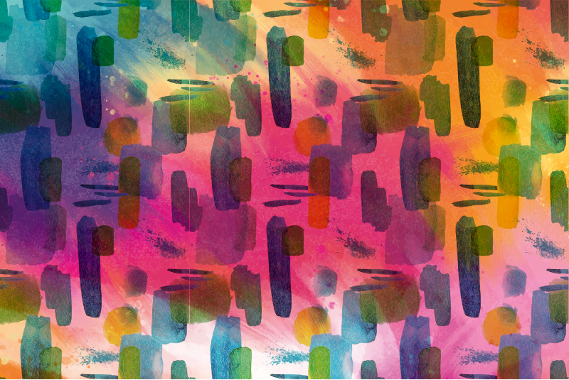 Kunstneriske farvesegmenter vinyl tæppe til stuen - TenStickers