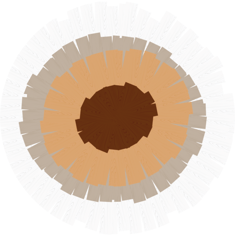 Cirkulært bagagerumsdesign vinyl tæppe med træeffekt - TenStickers