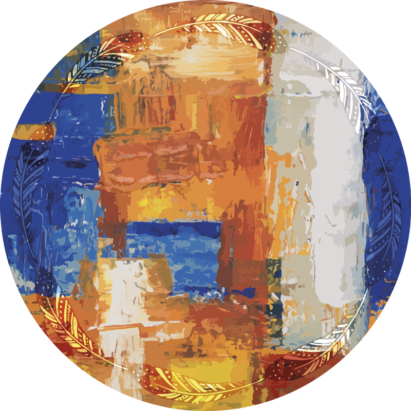 Abstrakt farvefusion minimalistiske vinyl tæppe - TenStickers