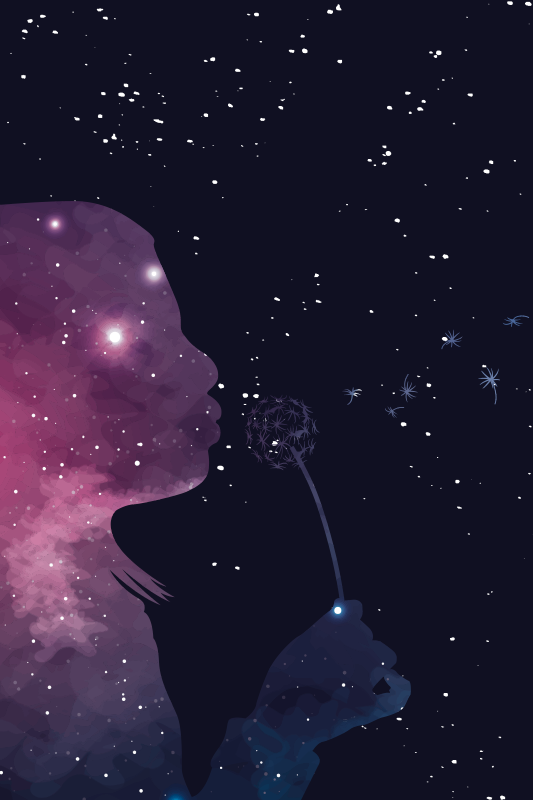 Univers pige teen vinyl tæppe - TenStickers