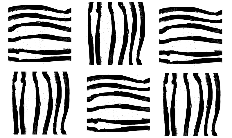 Organiske sorte linjer stribede vinyl tæppe - TenStickers