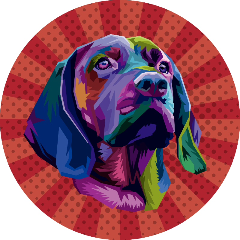 Hund pop art dyr vinyl tæppe - TenStickers