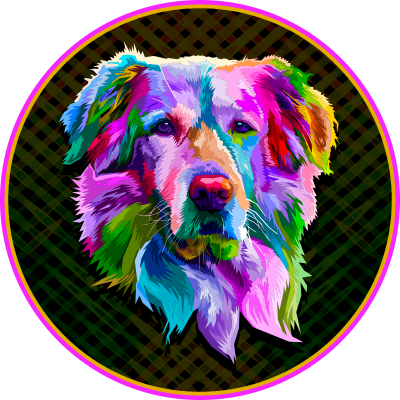 Golden retriever pop art dyretæppe - TenStickers