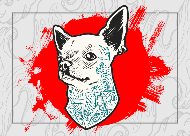 Punk hundedyr vinyl tæppe - TenStickers