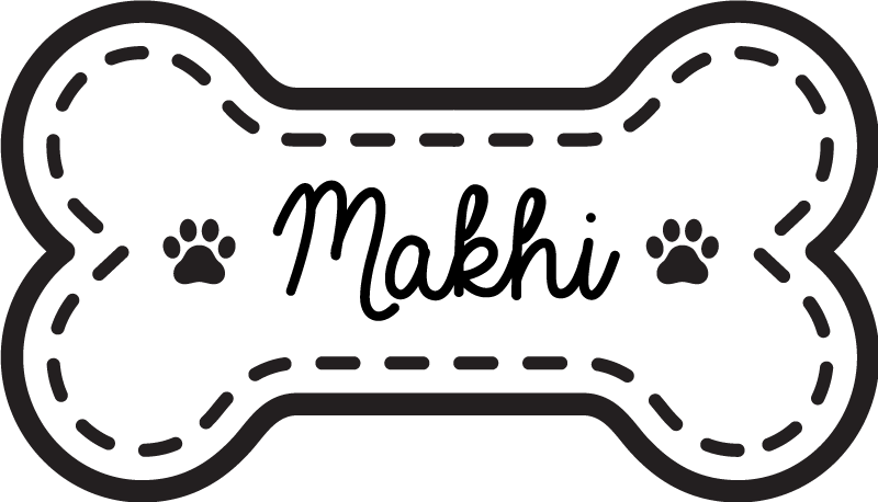 Hundebenform vinyl tæppe med navn - TenStickers